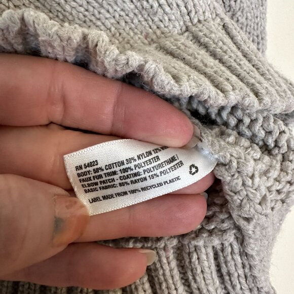 BabyGap Toddler Boys Cable Knit Sweater 3Y Beige Brown Elbow Patches - Picture 3 of 6